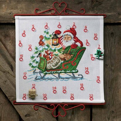 Permin Animals in Sled Cross Stitch Kit - 40 x 39 cm