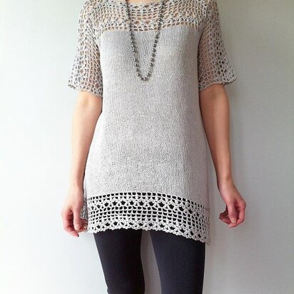 Julia - floral lace tunic (crochet+knit)