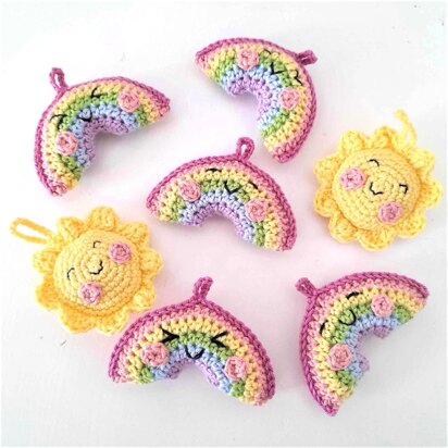 Sun & Rainbow Key Chains Crochet Pattern