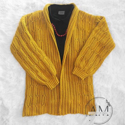 Cables knit-look cardigan