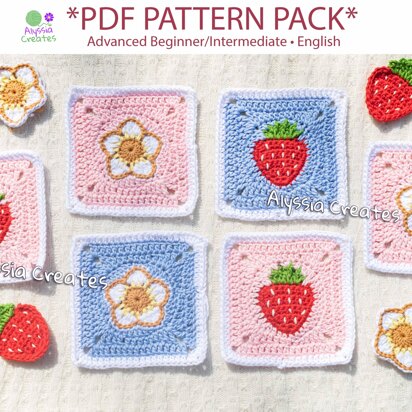 Strawberry Themed Granny Squares