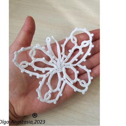 Openwork white butterfly crochet