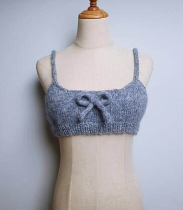 Knitted bralette with bow pdf knitting pattern