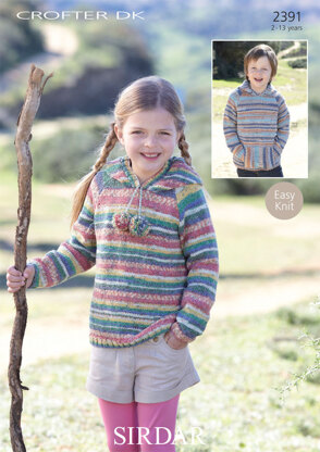 Child's Hooded Raglan Sweater in Sirdar Crofter DK - 2391 - Downloadable PDF