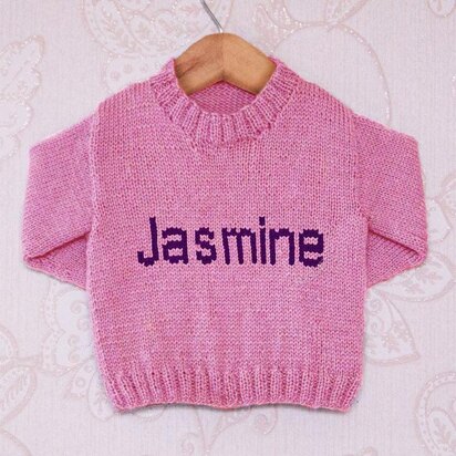 Intarsia - Jasmine Moniker Chart - Childrens Sweater