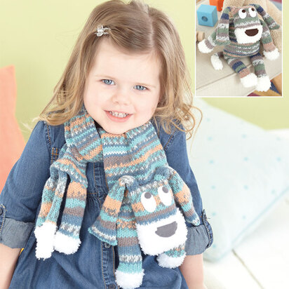 Toy & Scarf in Sirdar Snuggly Baby Crofter DK and Snuggly Snowflake DK - 4573 - Downloadable PDF