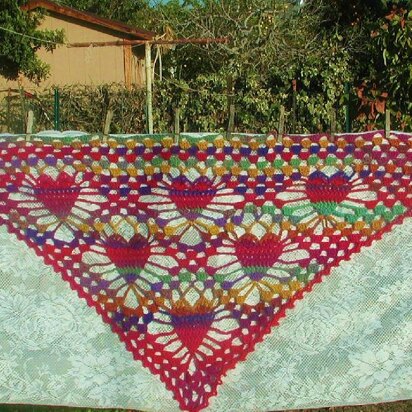 Titillating Tessallating Hearts Shawl