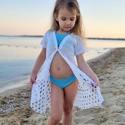 Crochet beach tunic for kids "Summer night".