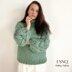 Fern chunky sweater  in Garter stitch with lace sleeves (cm)