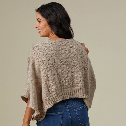 1310 Sirius - Poncho Sweater Knitting Pattern for Women in Valley Yarns Ashfield