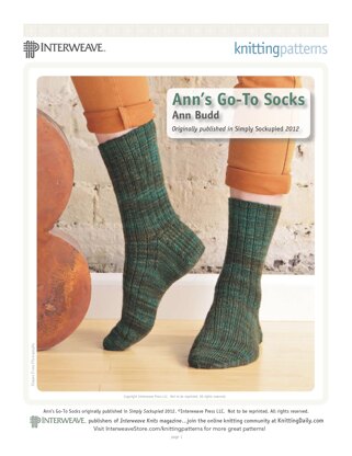 Ann's Go-To Socks in The Verdant Gryphon Bugga! - Downloadable PDF