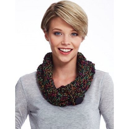 Ridge Stitch Cowl in Bernat Spectrum - Downloadable PDF