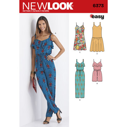 New Look Misses' Jumpsuit or Romper and Dresses 6373 - Paper Pattern, Size A (8-10-12-14-16-18-20)