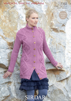 Bloomsbury Jacket in Sirdar Wool Rich Aran - 7332 - Downloadable PDF