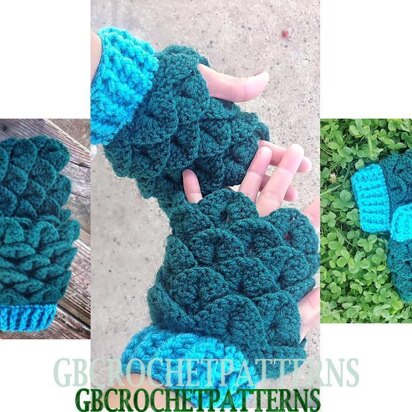 Lady Dragon Short Fingerless Gloves / Mitts