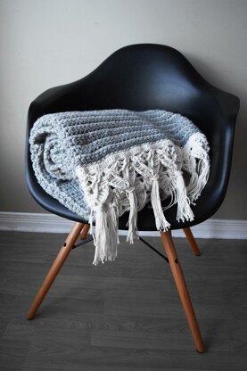 Crochet Macramé Edged Blanket