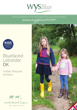 Kids Textured Jumpers in West Yorkshire Spinners Bluefaced Leicester DK