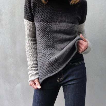 Rib Yoke Sweater - Knitting Pattern For Women in Debbie Bliss Cashmerino  Aran by Debbie Bliss