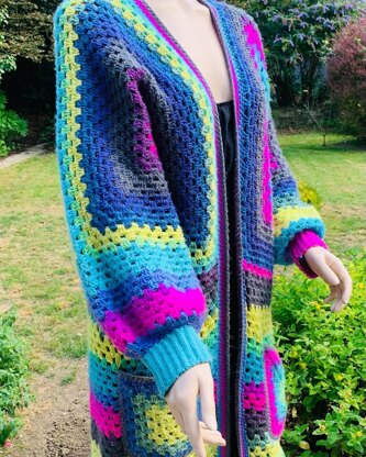 Easy Granny Hexagon Cardigan Crochet pattern by Voxy Yarn Delight ...