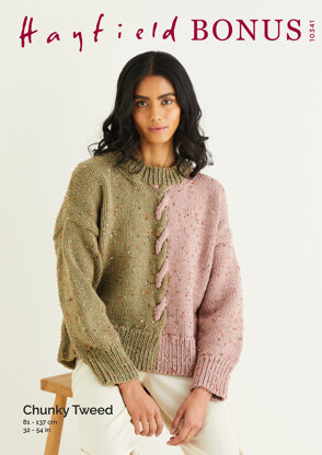 Sweater in Hayfield Bonus Chunky Tweed - 10341 - Downloadable PDF