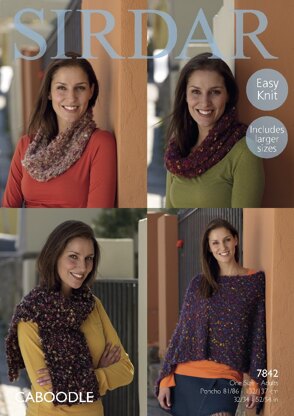 Poncho, Snood and Scarf in Sirdar Caboodle - 7842- Downloadable PDF