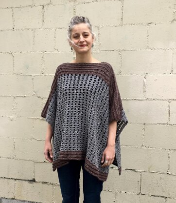 Easy Crochet Rectangle Poncho - stylish asymetrical shape