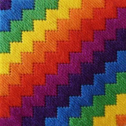 Appletons Rainbow/Zig Zag Bargello Long Stitch Kit - 12cm x 10cm