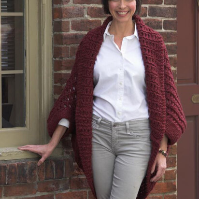 Woman’s Oversized Shrug in Plymouth Yarn De Aire - 2391 - Downloadable PDF