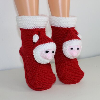 Childrens Santa Head Christmas Slippers