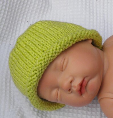 BABY ROLL BRIM BEANIE HAT KNITTING PATTERN - MADMONKEYKNITS