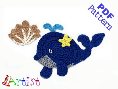 Whale + Shell Applique