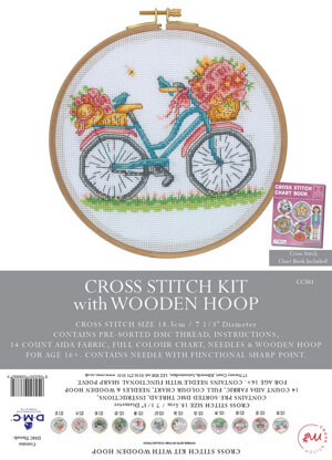 Creative World of Crafts Birds, Blooms & Bicycles Cross Stitch Kit (18.5cm)