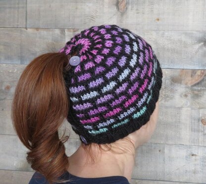 Ombre Bricks Ponytail Hat