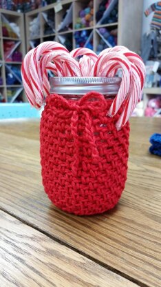 Moss Stitch Mason Jar Coozie