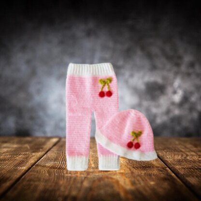 Girls Cherry Blossom Pants and Hat