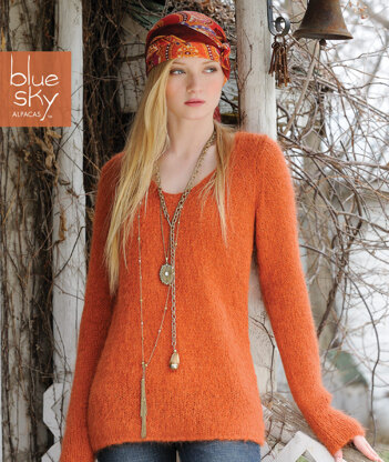 Tunic in Blue Sky Fibers Brushed Suri - BST - Downloadable PDF