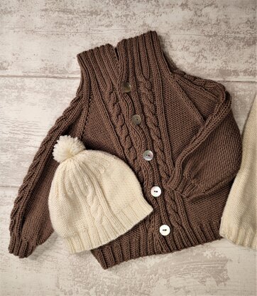 The Piece of Cake Baby Cardigan, Romper and Hat | 0-24 months