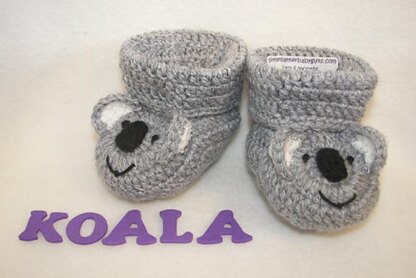 Koala Bear Baby Booties