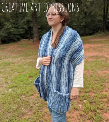 Sea Breeze Pocket Shawl