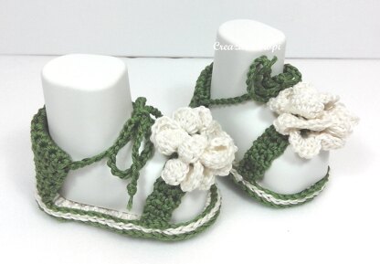 Crochet Baby Green Sandals