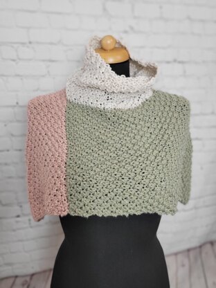 Mossy Turtle Neck Warmer Poncho