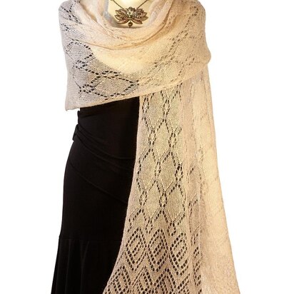 NELE - Flowery Diamond Lace Shawl - knitting pattern