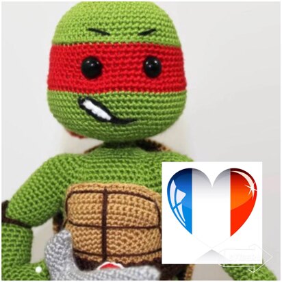 Ninja Turtle Raphael - FRENCH - knitting pattern