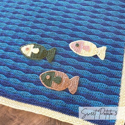 Duck Duck Fish Nursery Blanket