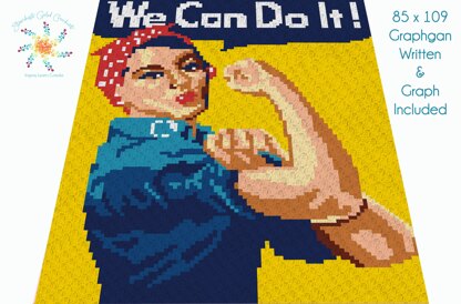 Rosie the Riveter C2C Graph - written pattern