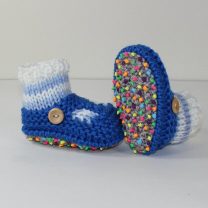 Toddler Stripe Sock & T Bar Sandal Slippers