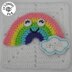 Rainbow Applique/Embellishment Crochet * sky collection including free base square pattern