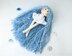 Blue Mermaid doll knitted flat