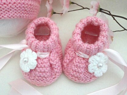 Knitting PATTERN Booties and Hat Baby Set Anna