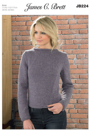 Ladies' Sweater in James C. Brett Aztec Aran - JB224